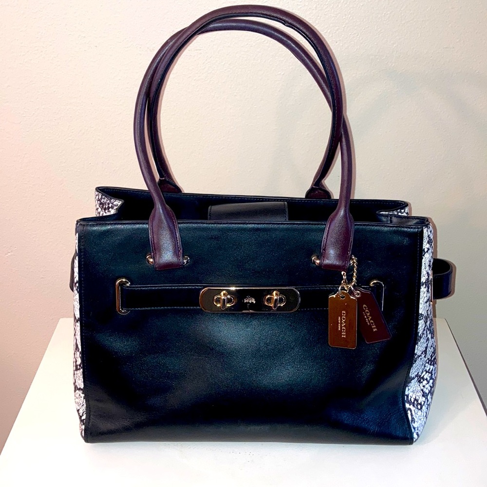 Coach Carry-All Black Leather Purse.